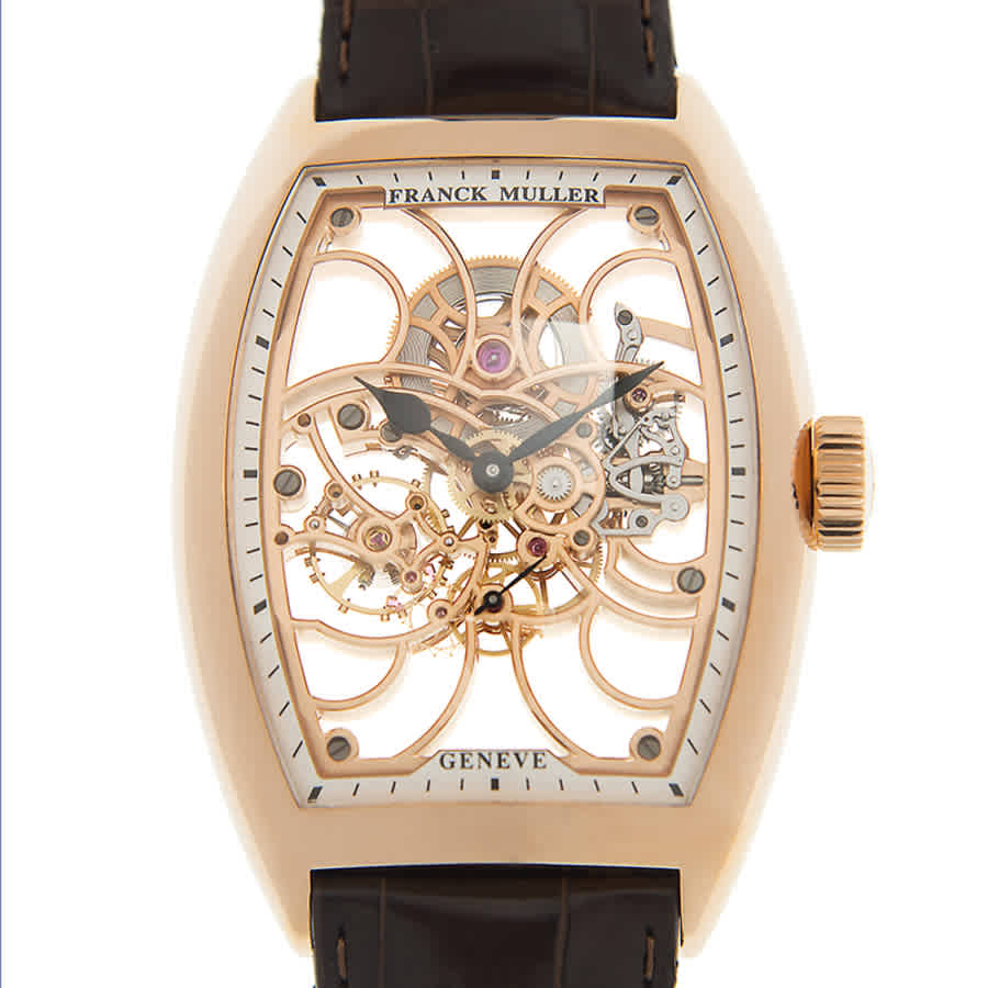 Shop Franck Muller Cintree Curvex Hand Wind Unisex Watch 9880bs6sqt(5n) In Black / Brown / Gold / Gold Tone / Rose / Rose Gold / Rose Gold Tone