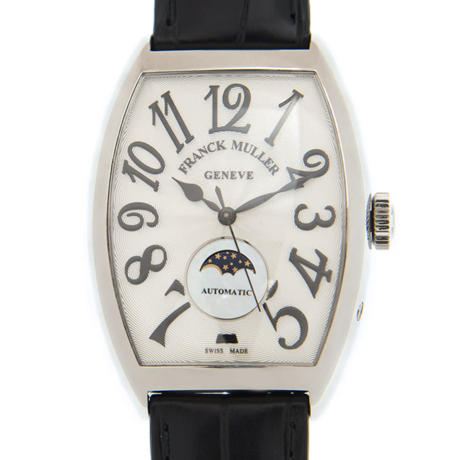 Franck Muller Cintree Curvex Moonphase Automatic Silver Dial Ladies Watch 6850scatfol(ac) In Black / Silver