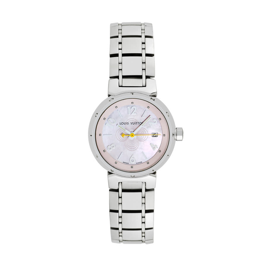 LOUIS VUITTON Pre-Owned Louis Vuitton Tambour Quartz Silver Dial Ladies  Watch Q121K for Women