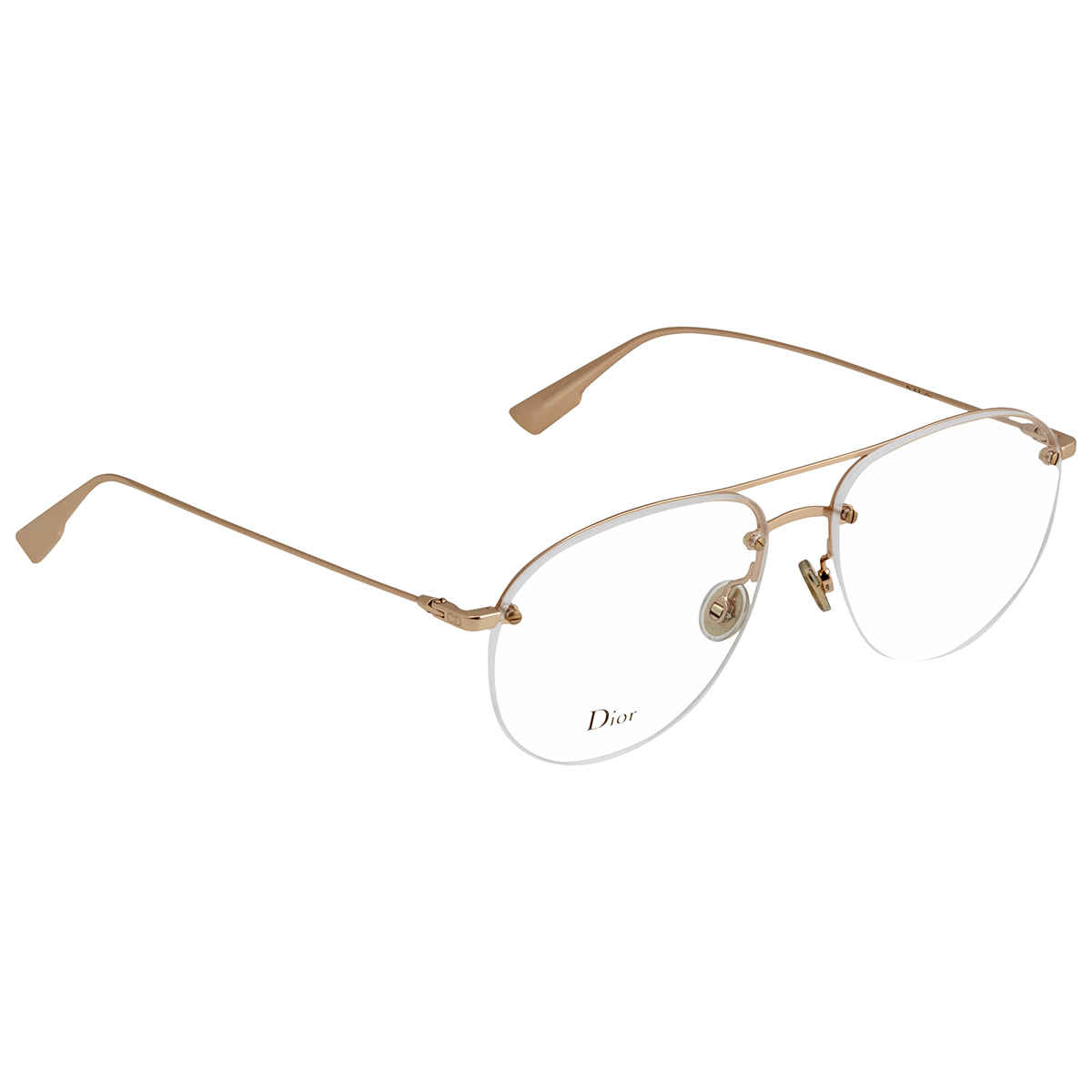 Dior Copper Gold Aviator Eyeglasses Stellaireo11ddb 55 In Brown,gold Tone