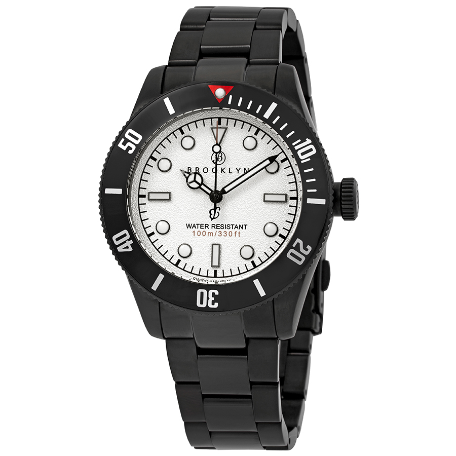 Brooklyn Watch Co. Black Eyed Pea White Dial Mens Watch 306-b-22-bb-blk In Black / White