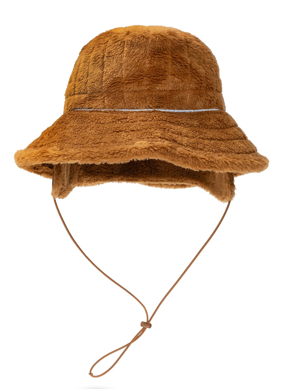 Moncler Quilted Faux-fur Bucket Hat In Dark Orange