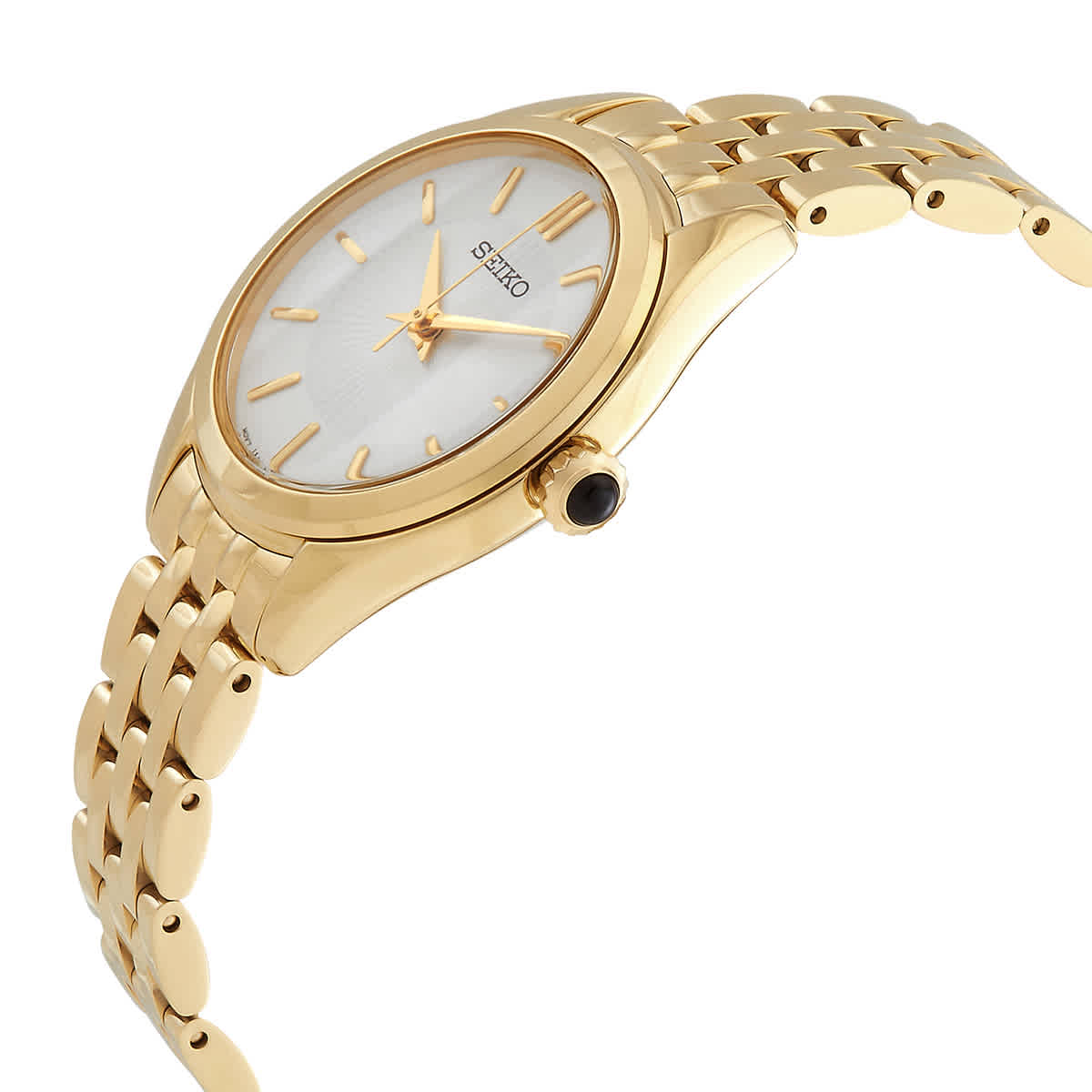 Shop Seiko Quartz White Dial Ladies Watch Sur538 In Gold Tone / White / Yellow