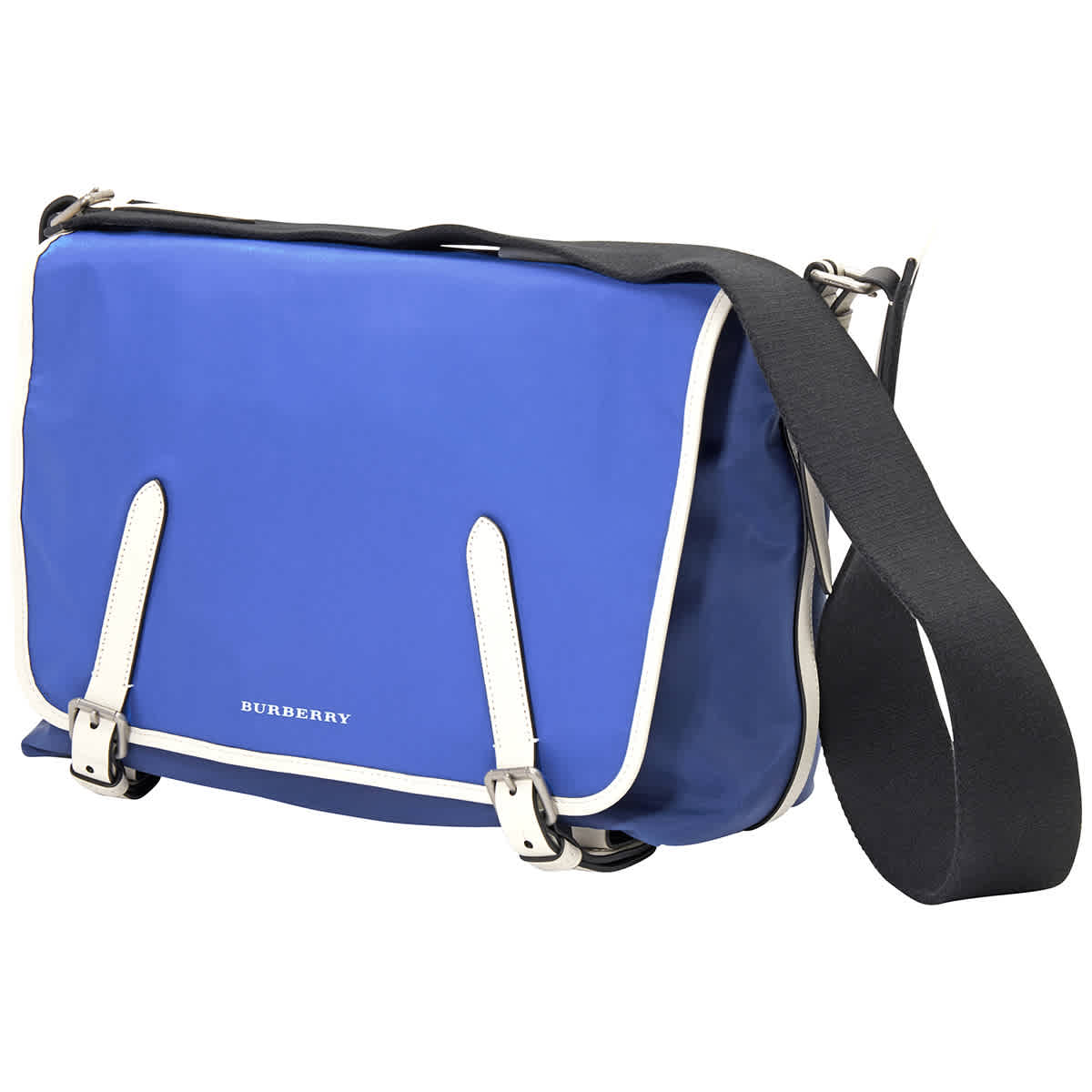 Burberry Large Tri-tone Nylon And Leather Messenger Bag In Blue