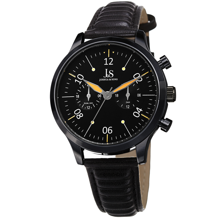 JOSHUA AND SONS QUARTZ BLACK DIAL MENS WATCH JX146BK