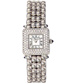 Chopard Classic Diamond 18kt White Gold Ladies Watch 10/6115-23 In Blue / Gold / White