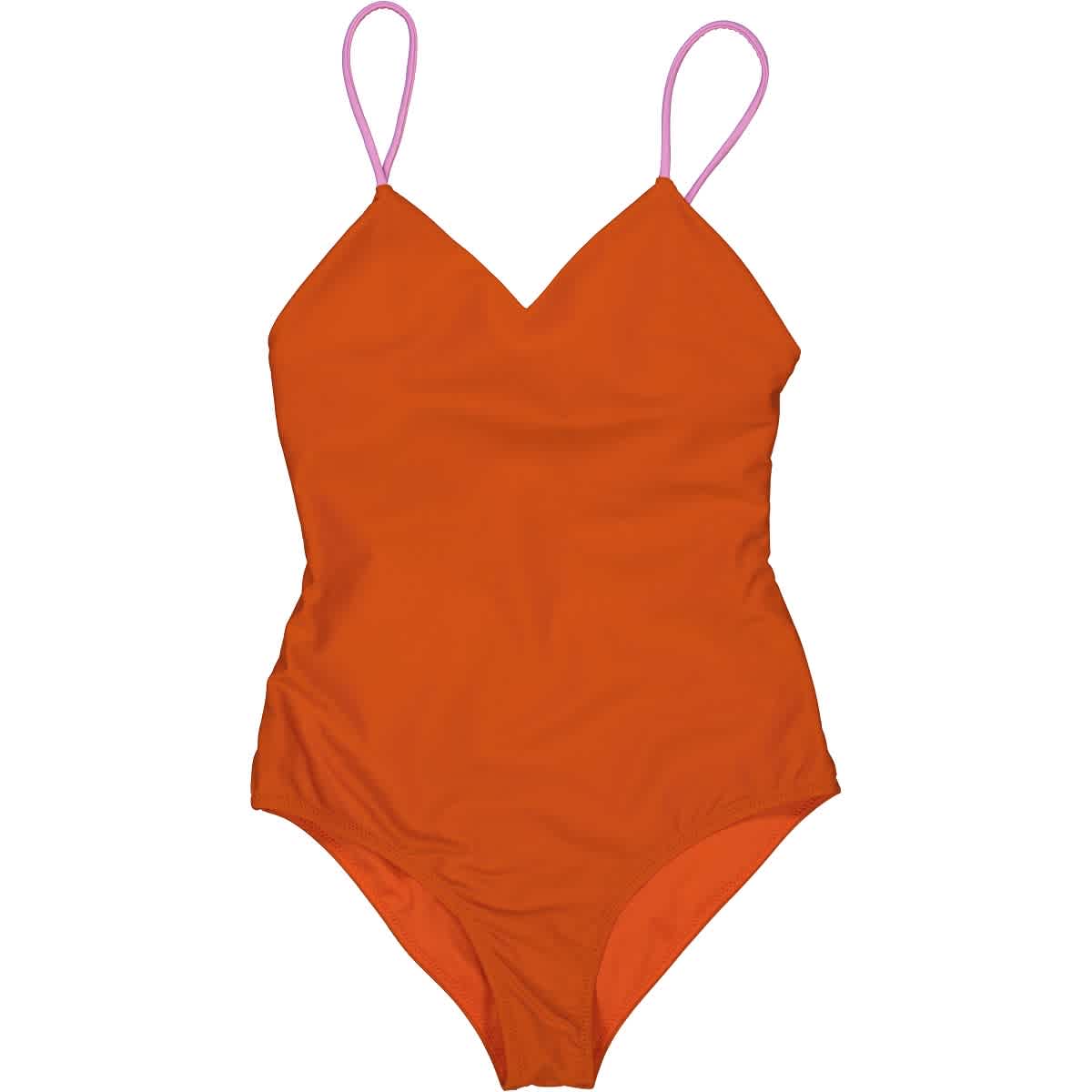 Rejina Pyo Ava Two-tone Swimsuit In Paprika