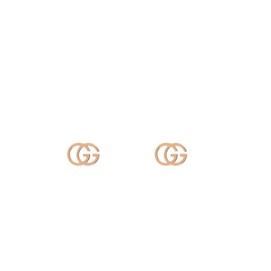 Gucci Running Rose Gold Stud Earrings In Rose Gold-tone