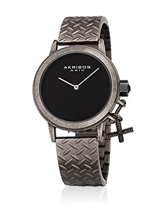 Akribos Xxiv Black Dial Gunmetal-tone Ladies Watch Ak966ssb In Black / Gun Metal / Gunmetal