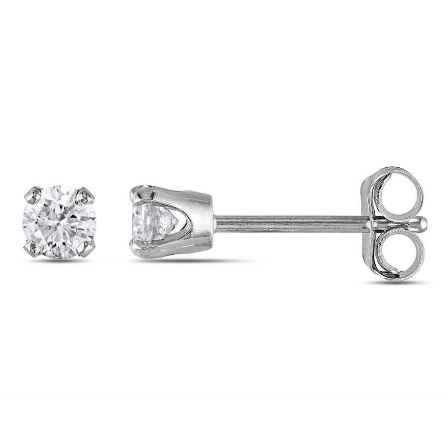 Amour 1/4 Ct Tw Diamond Stud Earrings In 10k White Gold In White Gold
