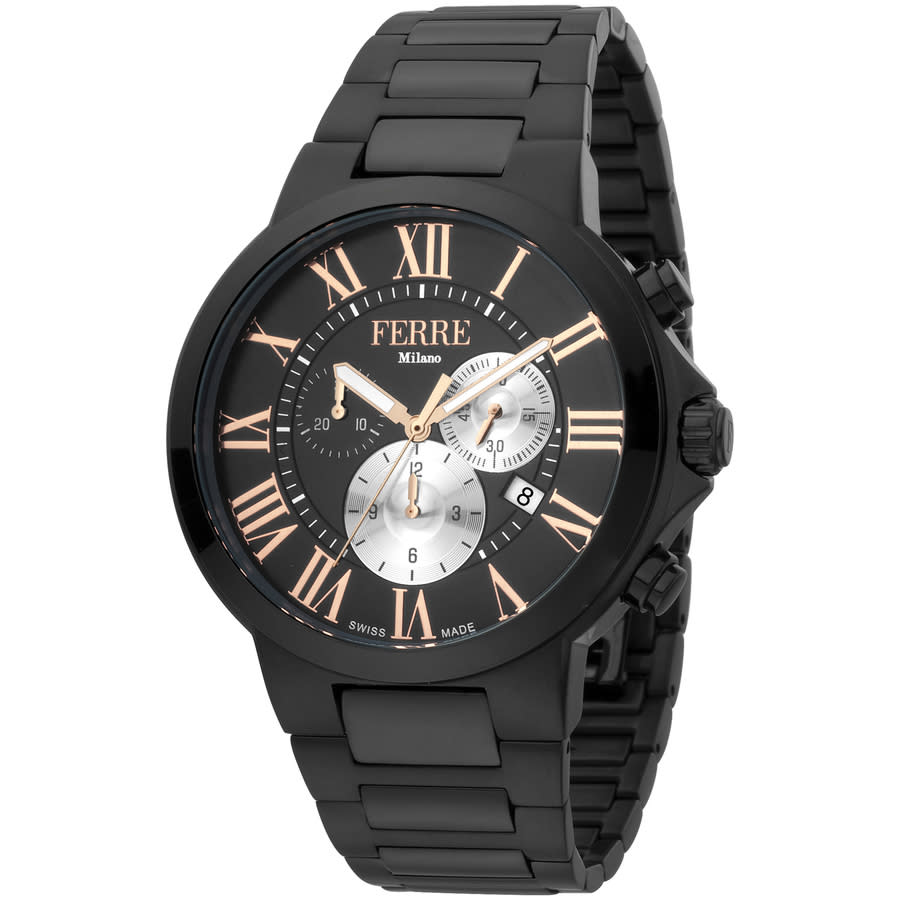 FERRE MILANO FERRE MILANO CLASSIC CHRONOGRAPH QUARTZ BLACK DIAL MEN'S WATCH FM1G177M0071