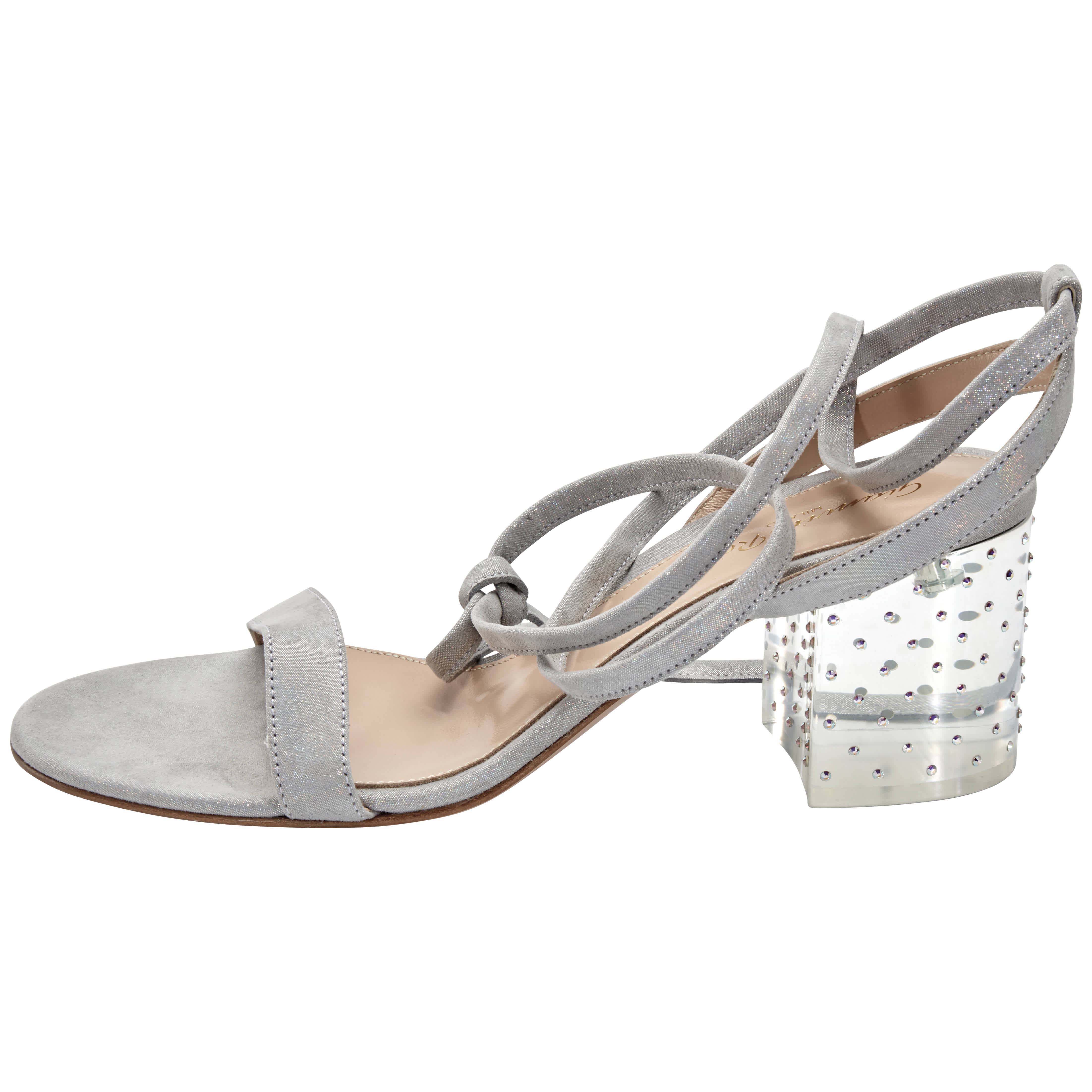 Gianvito Rossi Ladies Grey 60 Suede Sandal