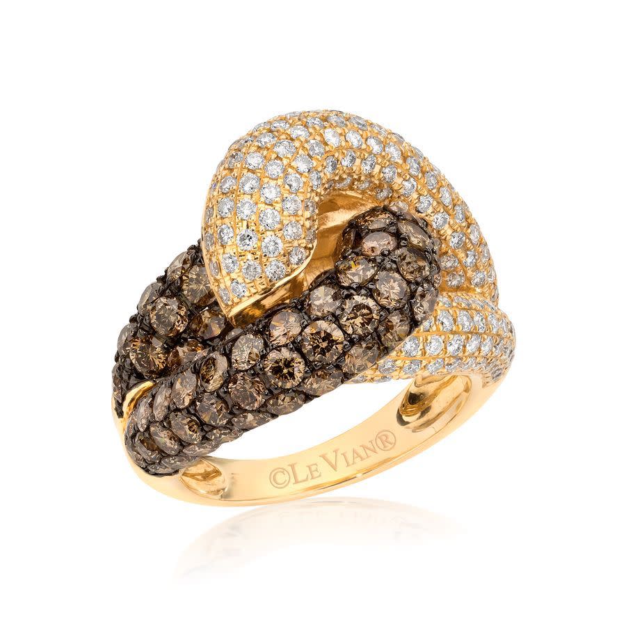 Le Vian Ladies Chocolate Diamonds Fashion Ring In 14k Honey Gold In Brown