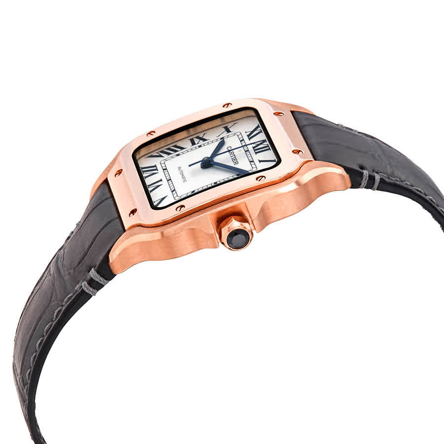 Shop Cartier Santos De  Medium Automatic Ladies Watch Wgsa0012 In Black / Dark / Gold / Grey / Rose / Rose Gold / Silver