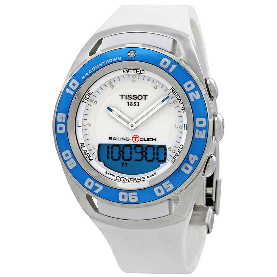 Tissot Sailing Touch Analog Digital Dial Unisex Watch T0564201701600 In Digital / White