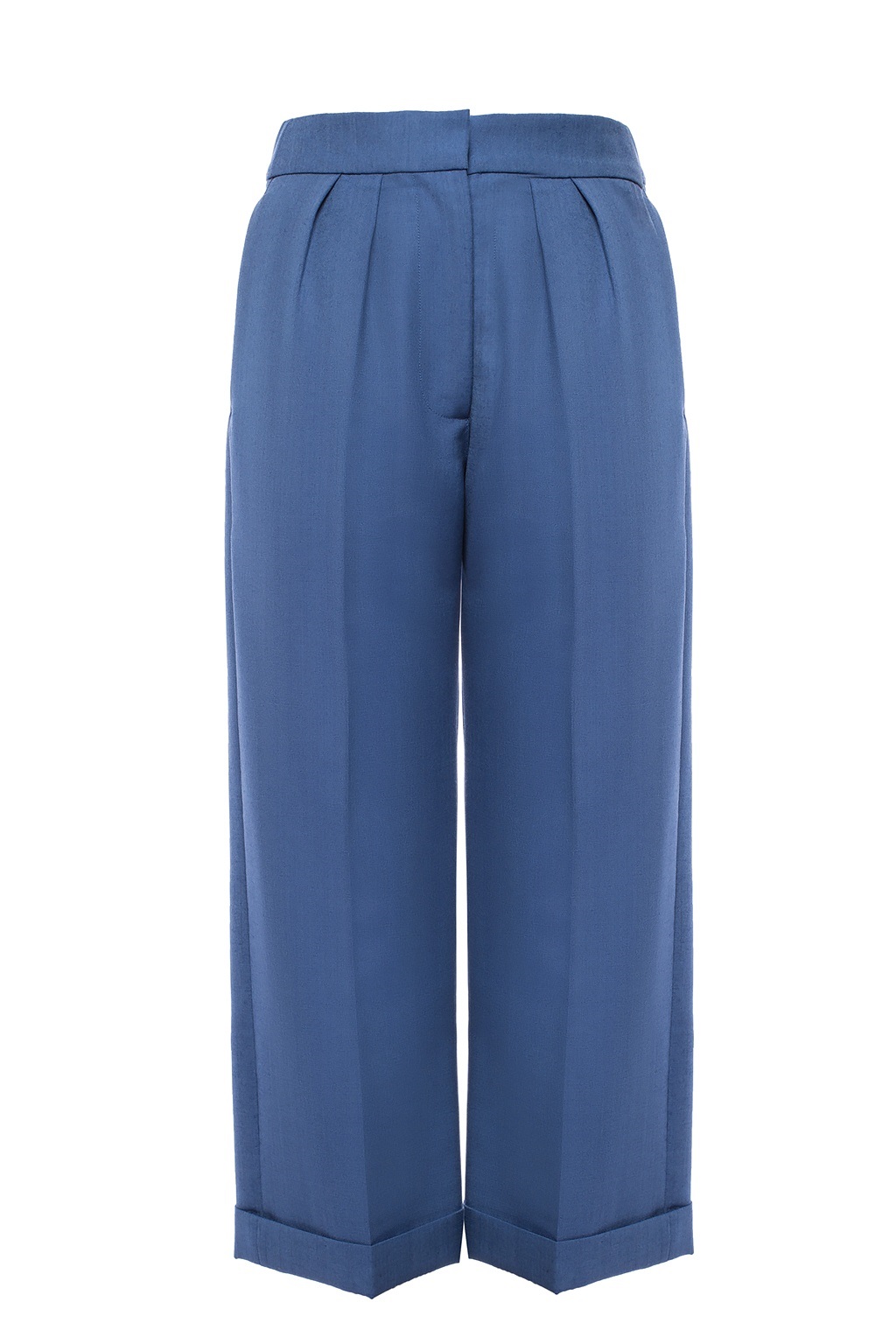 BURBERRY WOOL MOHAIR CROPPED TAILORED TROUSERS