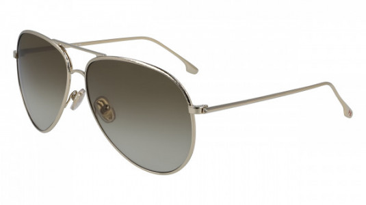 Victoria Beckham Khaki Aviator Ladies Sunglasses Vb203s 701 62 In Beige,gold Tone