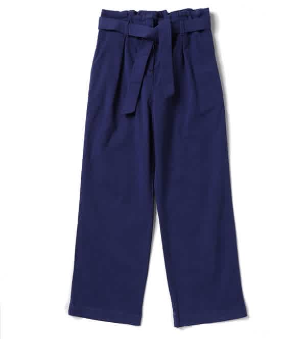 Bonpoint Paperbag-waist Cotton-blend Trousers In Blue Intense
