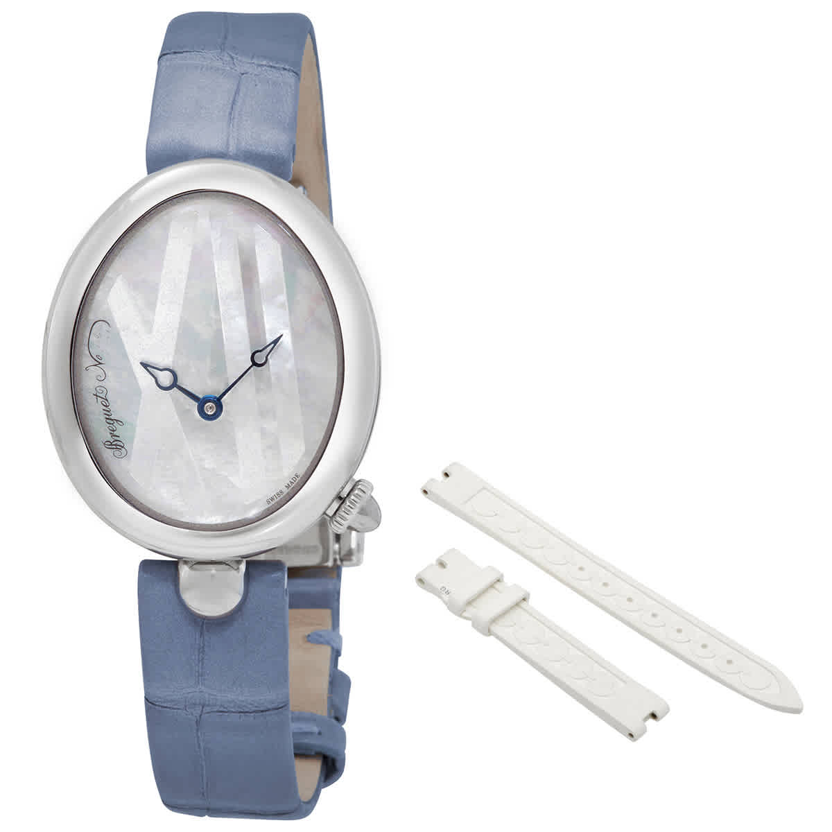 Breguet Reine De Naples Automatic Ladies Watch 9807st5w922 In Blue / Mother Of Pearl / White