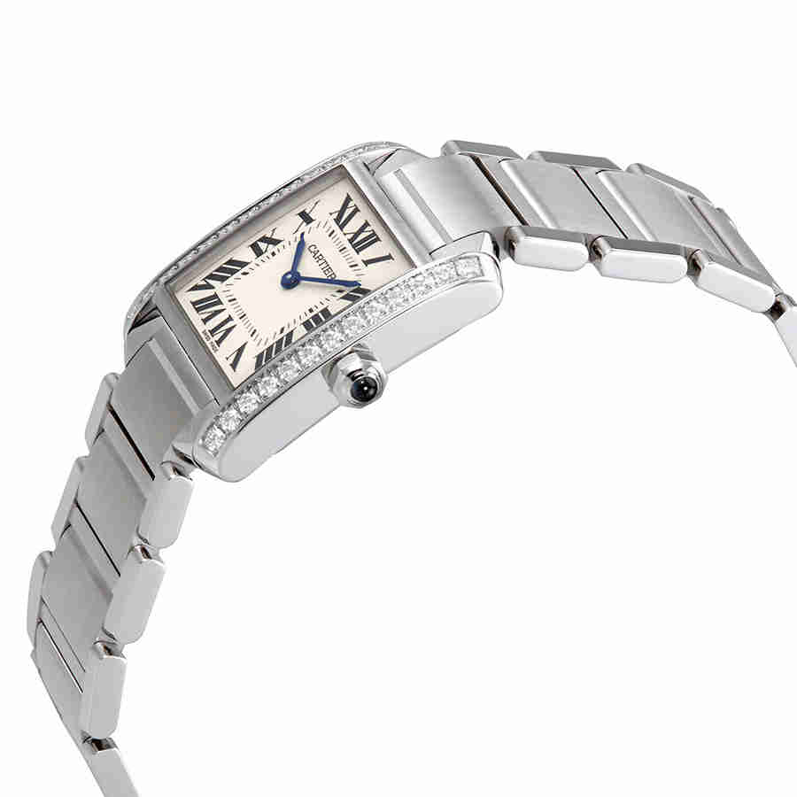 Shop Cartier Tank Francaise Silver Dial Ladies Watch W4ta0009 In Blue / Silver