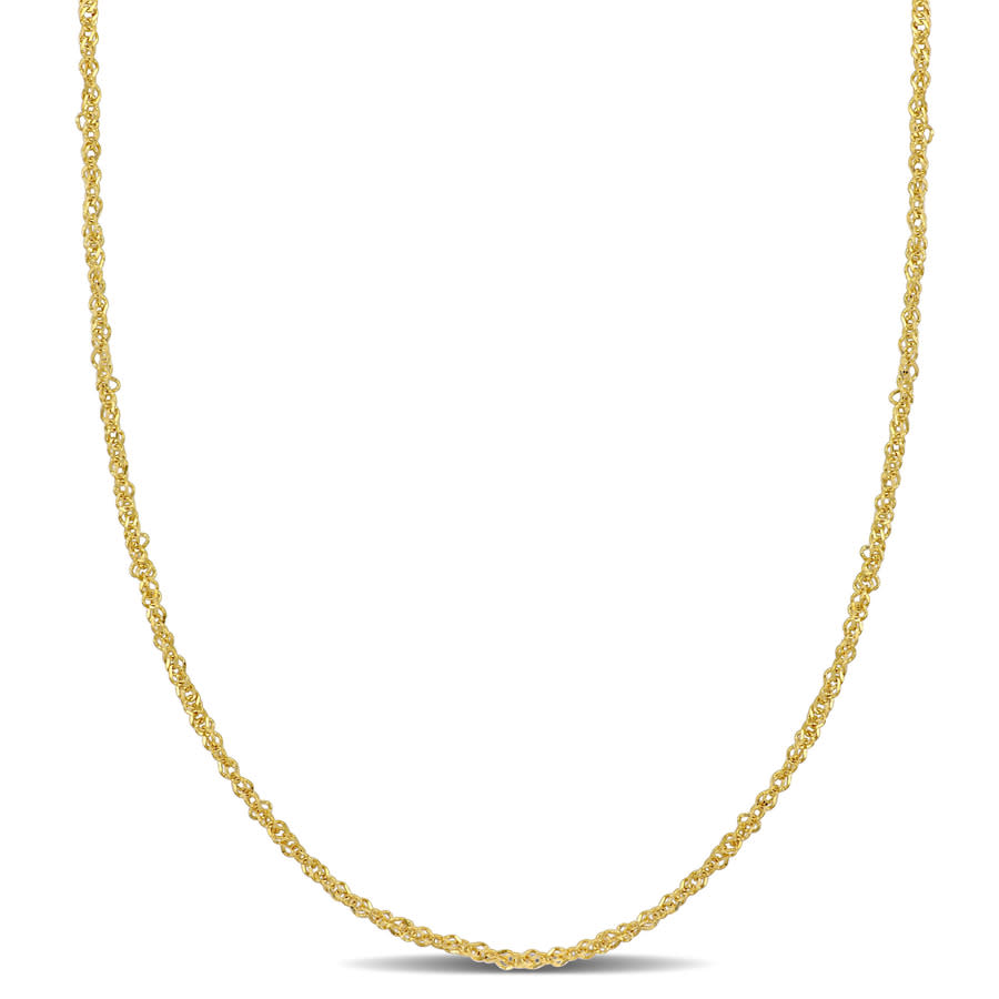 Amour 1.2mm Sparkling Singapore Chain Necklace In 14k Yellow Gold- 18