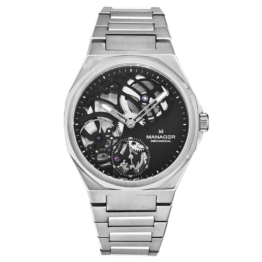 Manager Revolution Black Dial Mens Watch Man-rm-01-sm In Black
