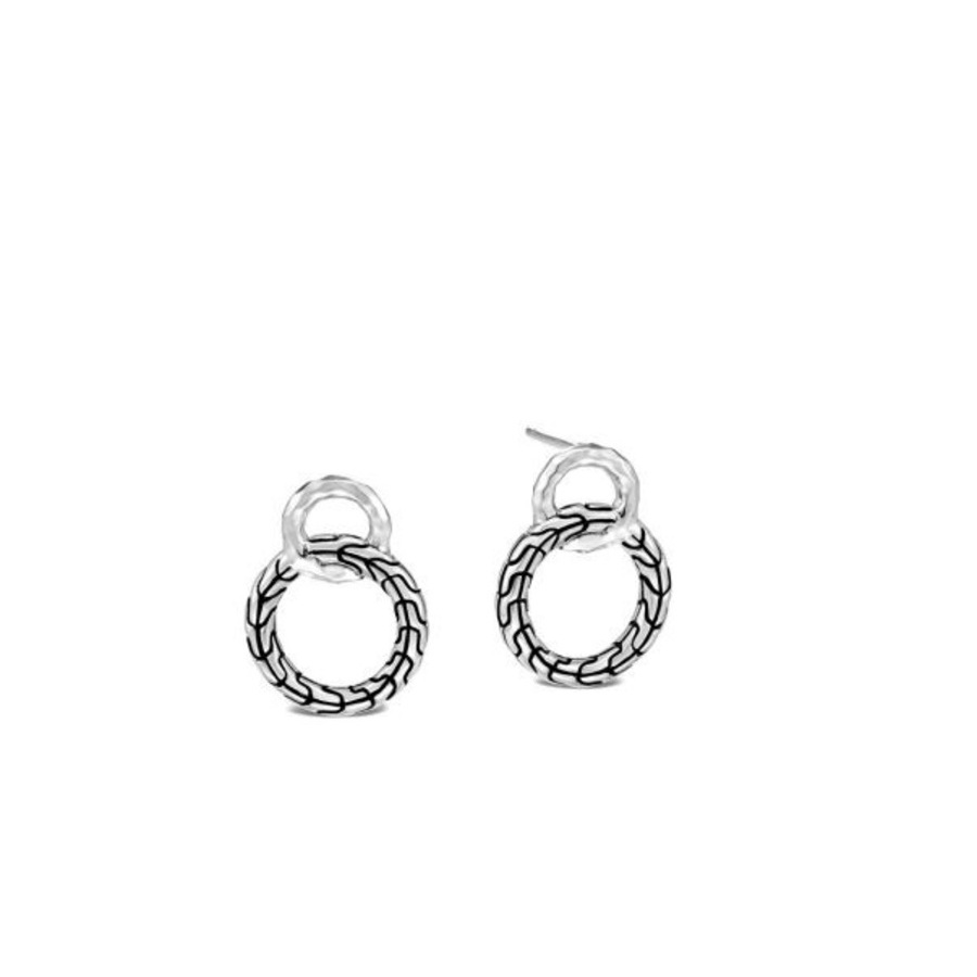 John Hardy Classic Chain Silver Interlinking Stud Earring - Eb90580 In Silver-tone