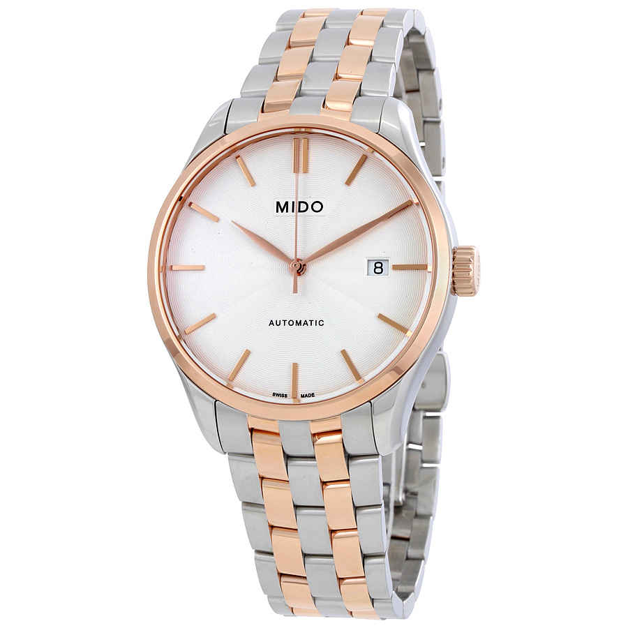 Mido Belluna Ii Automatic Silver Dial Mens Watch M024.407.22.031.00 In Two Tone  / Gold / Gold Tone / Rose / Rose Gold / Rose Gold Tone / Silver