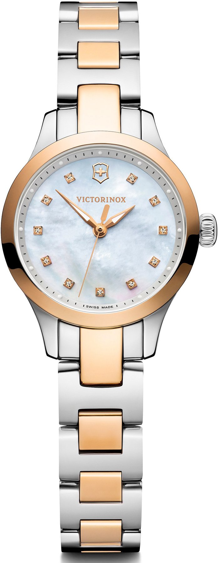 Victorinox Alliance Xs Quartz Crystal Ladies Watch 241877 In Gold Tone / Mop / Mother Of Pearl
