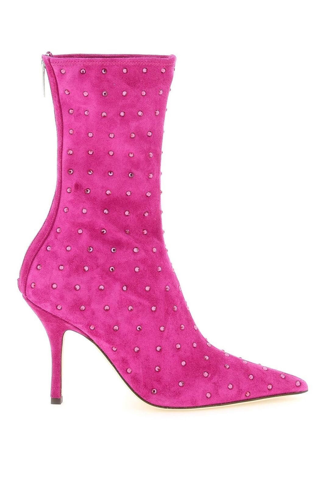 Paris Texas Suede Leather Holly Mama Ankle Boots In Pink Ruby