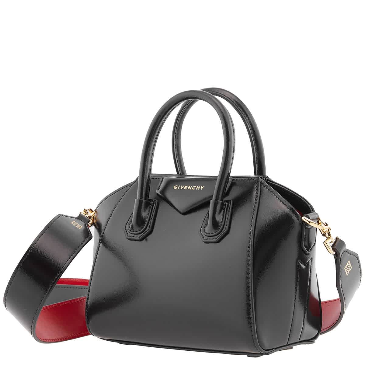 Shop Givenchy Black Box Leather Antigona Toy Tote Bag