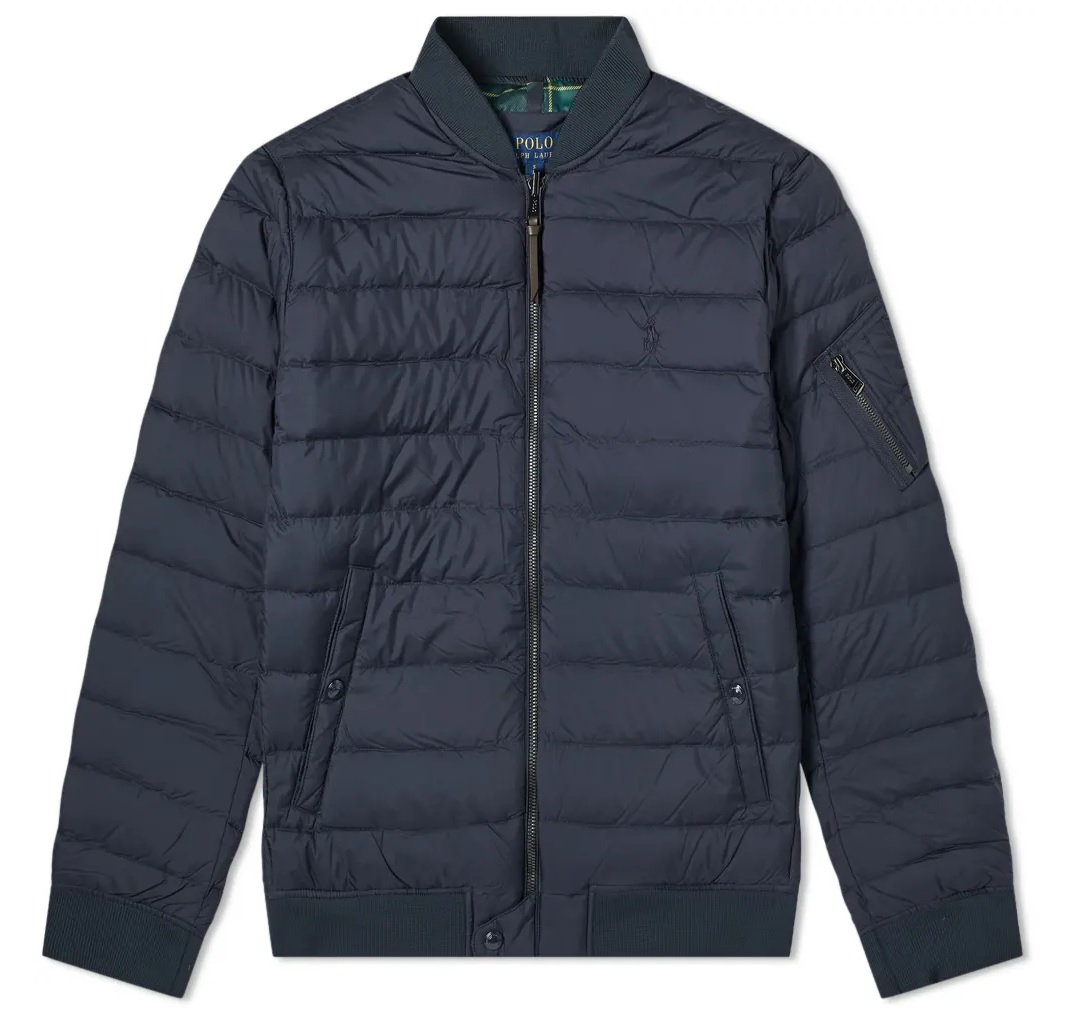 Polo Ralph Lauren Mens Navy Padded Recycled-shell Jacket S In Blue
