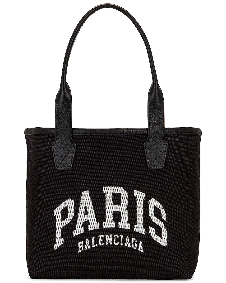 Balenciaga Cities Jumbo Small Canvas Tote In Black White Paris 