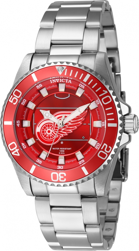 Invicta Nhl Detroit Red Wings Quartz Ladies Watch 42224 In Red   / Silver / White