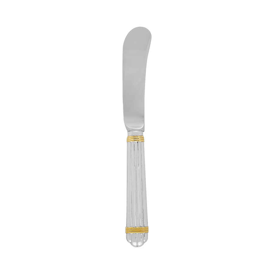 Christofle Silver Plated Aria Gold Butter Spreader 1022-031 In Gold / Silver