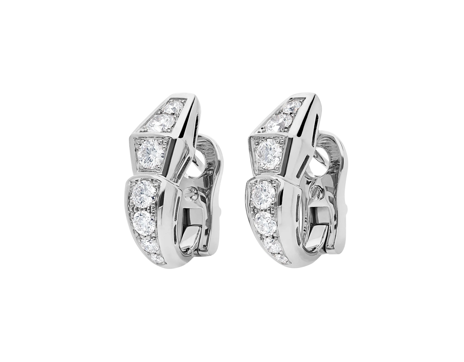 Bvlgari Serpenti White Gold Earrings In Gold Tone,white