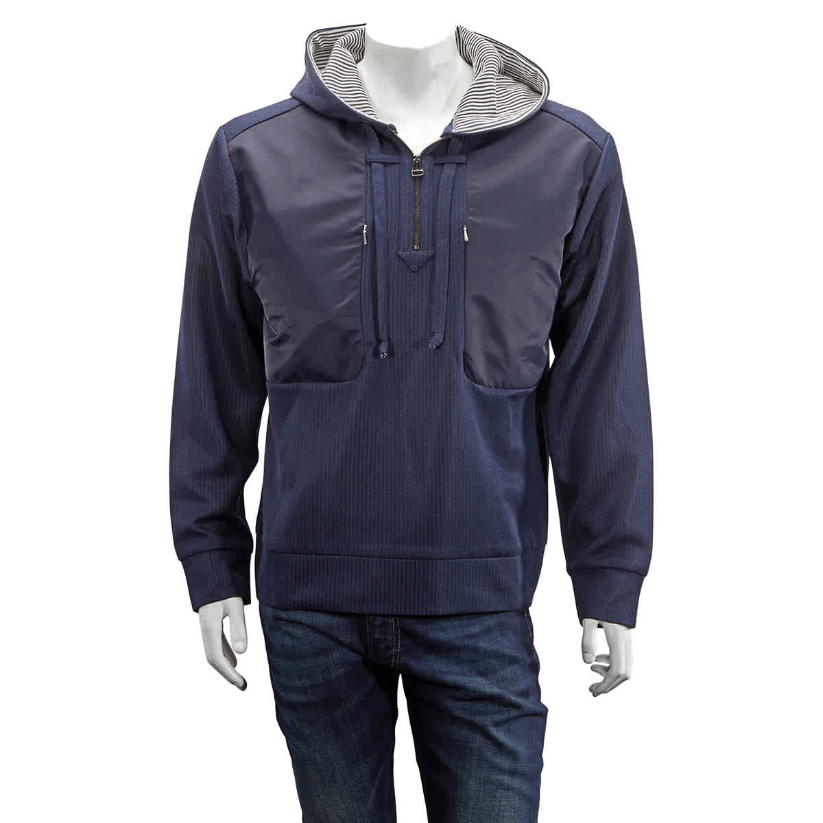 Geym Mens Navy Zip Hoodie In Blue