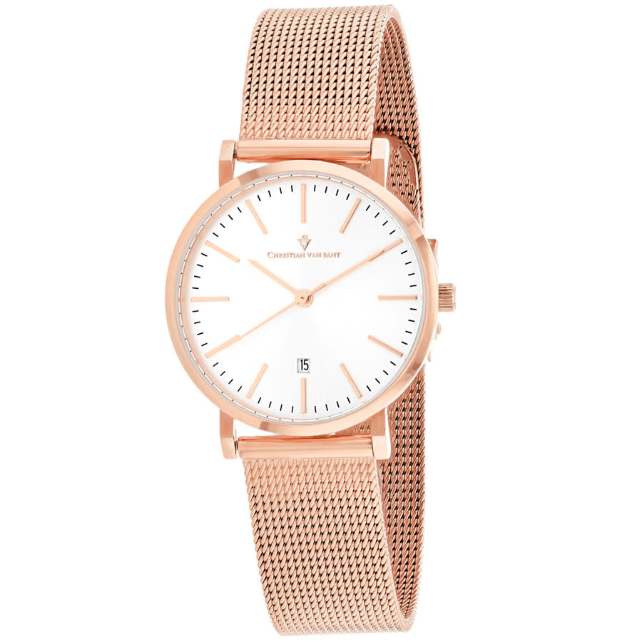 Christian Van Sant Paradigm Quartz Silver Dial Ladies Watch Cv4222 In Gold Tone / Rose / Rose Gold Tone / Silver