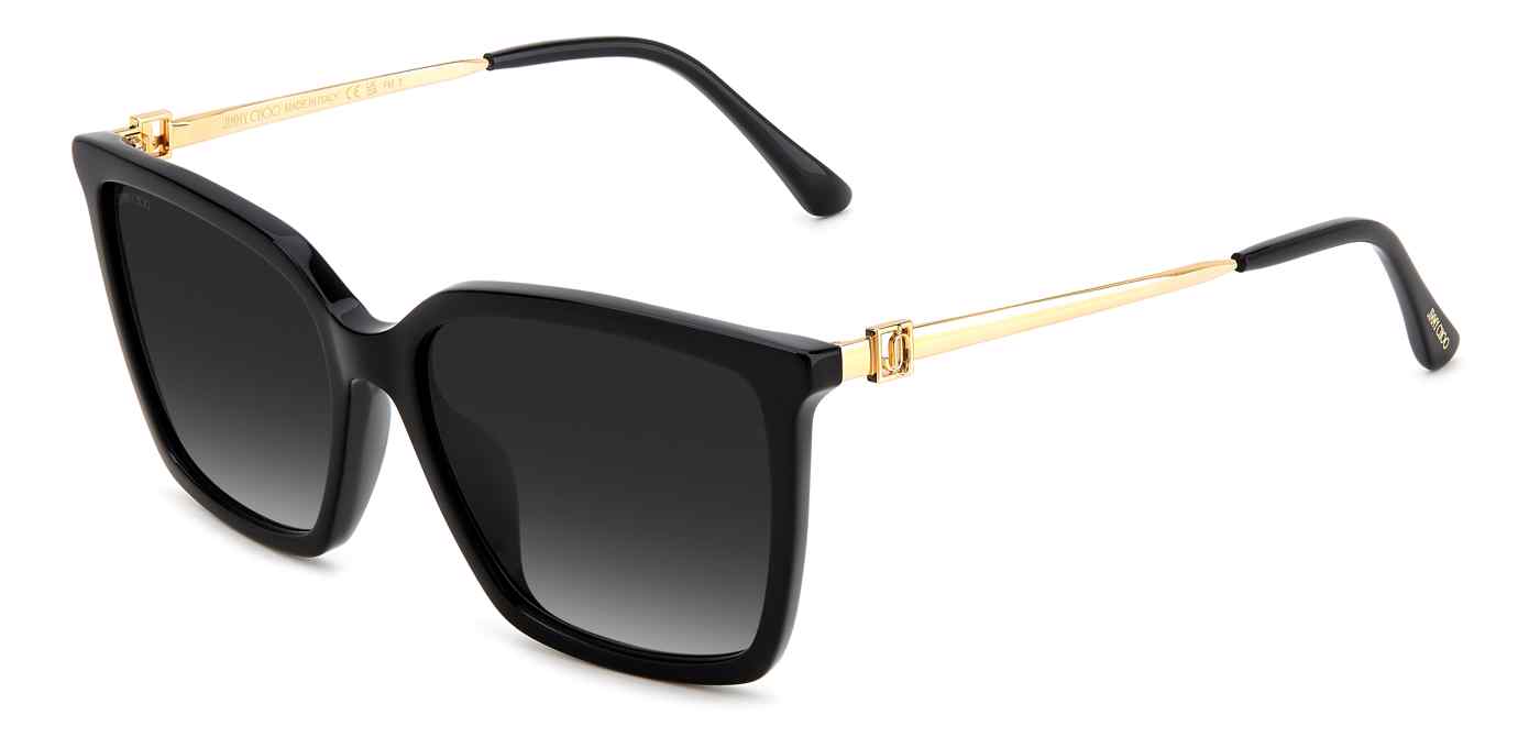 Jimmy Choo Jc Totta/g/s 807/9o Black Sunglasses In Black / Grey