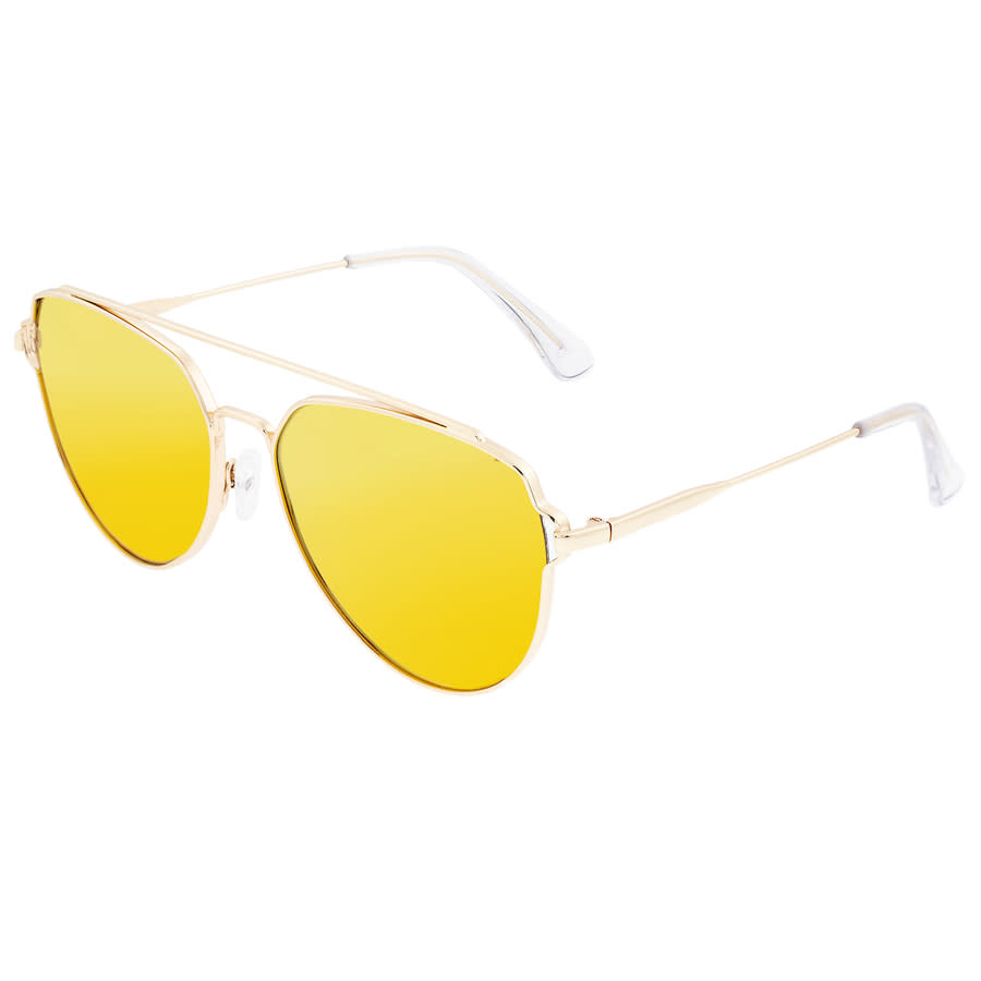 Sixty One Nudge Mirror Coating Pilot Unisex Sunglasses S106gd In Yellow