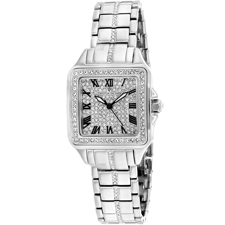 Shop Christian Van Sant Splendeur Quartz Silver Dial Ladies Watch Cv4620 In Black / Brass / Silver