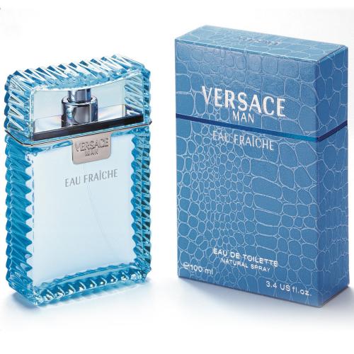 Versace Man Eau Fraiche / Edt Spray (blue) 3.3 oz (m) In Blue / Lemon