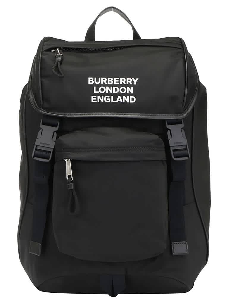 Burberry Black Logo Print Econyl Backpack