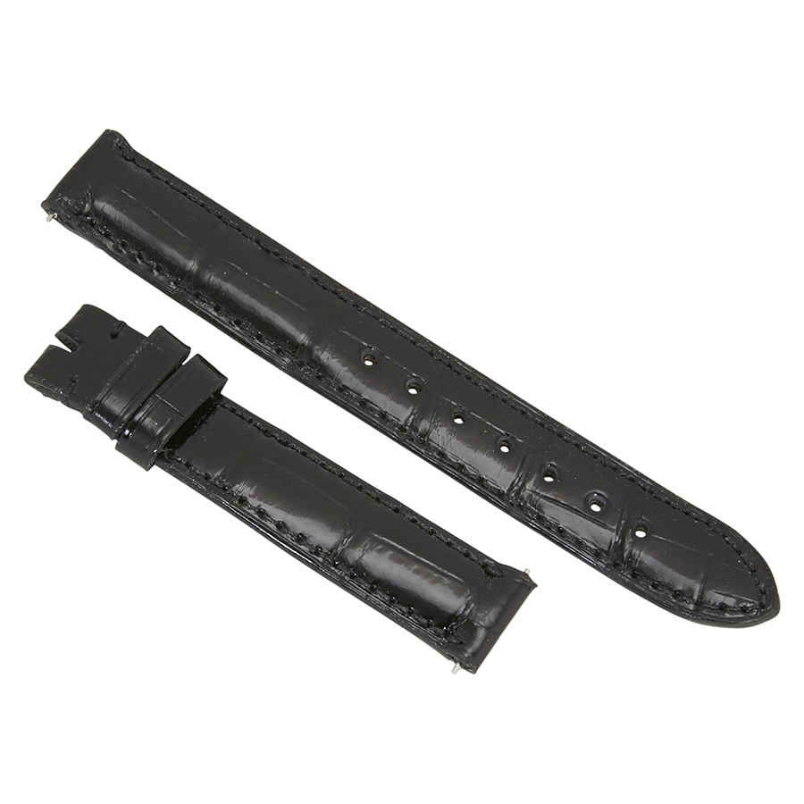 Hadley Roma 14 Mm Shiny Black Alligator Leather Strap