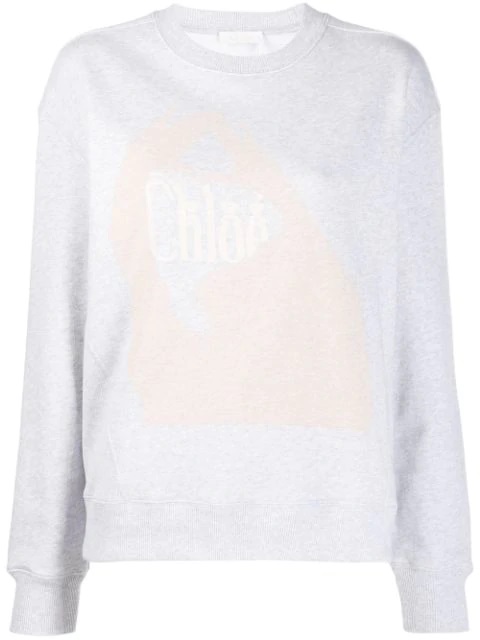 CHLOÉ CHLOE GREY LOGO SWEATSHIRT