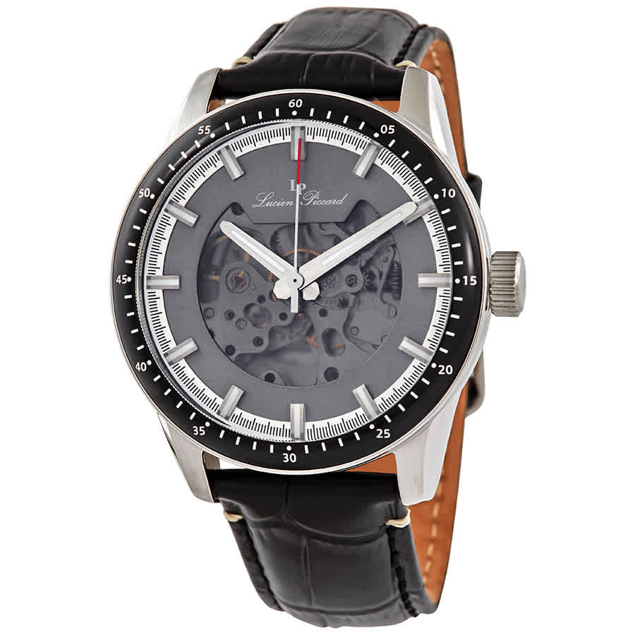 Lucien Piccard Automatic Grey Dial Mens Watch 1297a4 In Black,grey,silver Tone