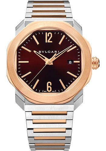 Bvlgari Octo Roma Hand Wind Brown Dial Mens Watch 102854
