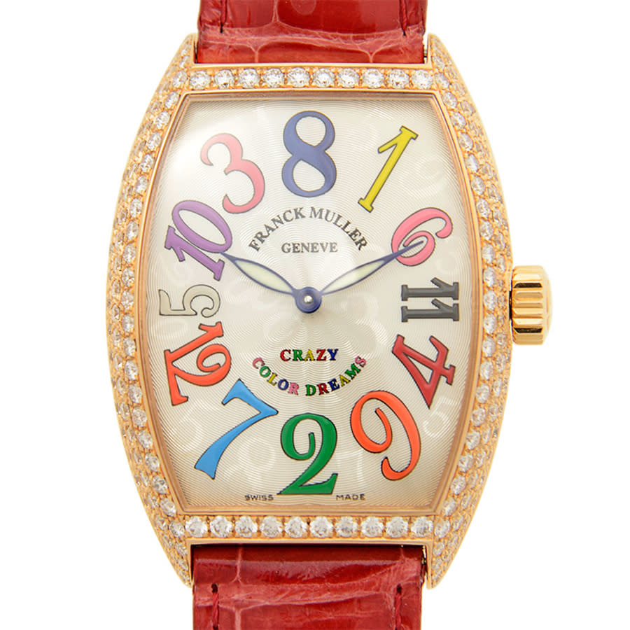 Franck Muller Crazy Hours Silver-tone Dial Unisex Watch 7851 Ch Col Drm  D (5n) In Red   / Gold / Gold Tone / Rose / Rose Gold / Rose Gold Tone / Silver