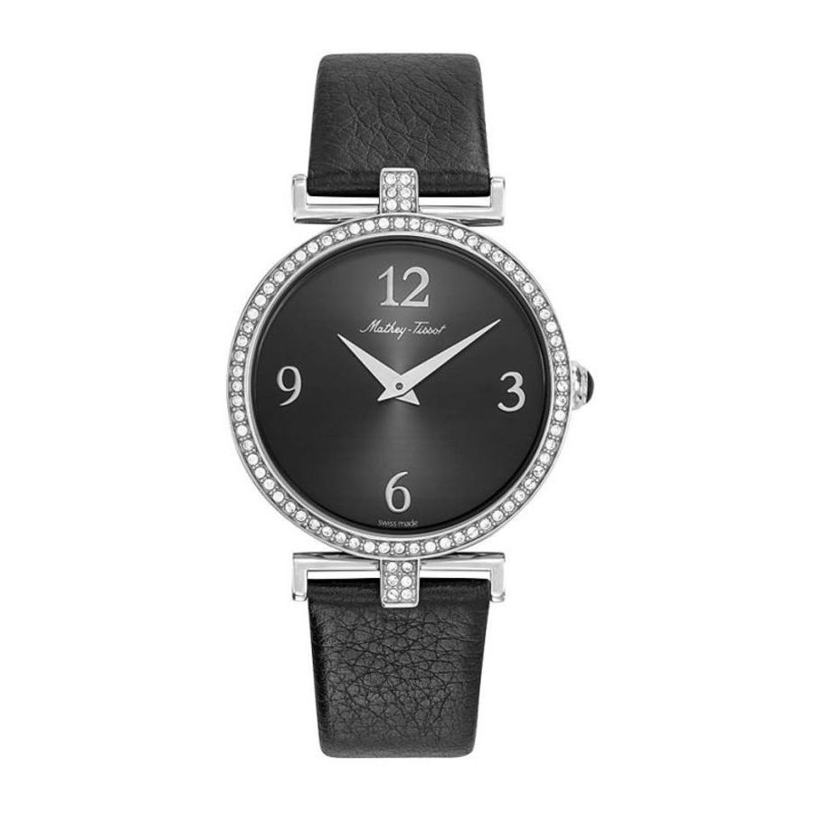 Mathey-tissot Gaia Quartz Black Dial Ladies Watch D587qan In Black