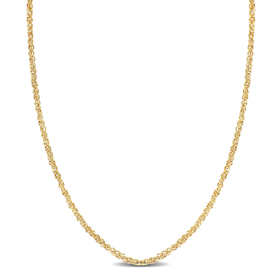 Amour 1.3mm Sparkling Singapore Chain Necklace In 10k Yellow Gold - 18 In